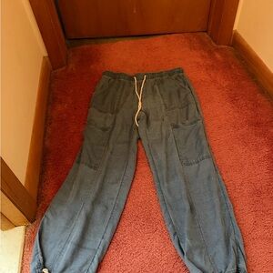 Womens Blue Casual Pants